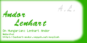 andor lenhart business card